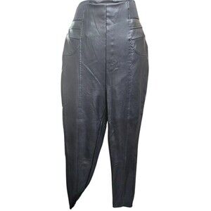GUESS Black Faux Leather Pants Size Large Chic